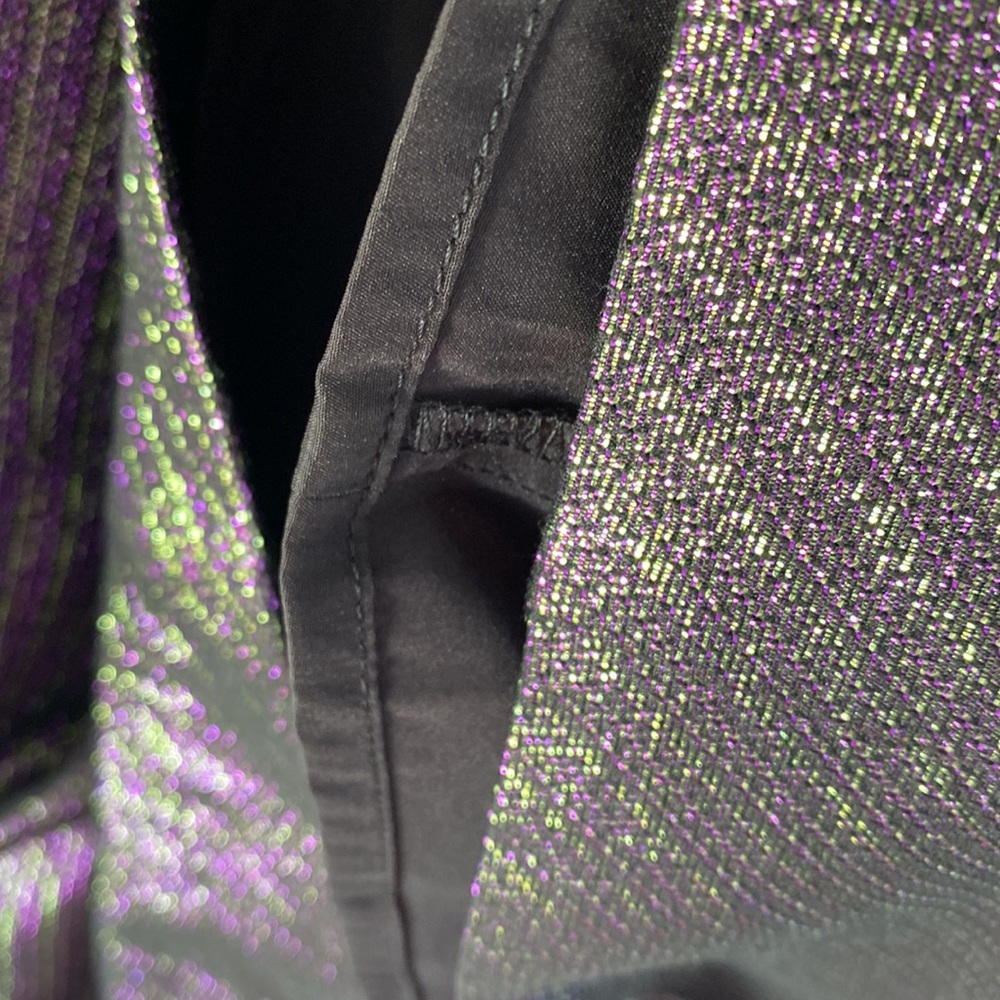Trina Turk Metallic Shimmer Sleeveless Mock Turtleneck Dress SZ M - Picture 7 of 8